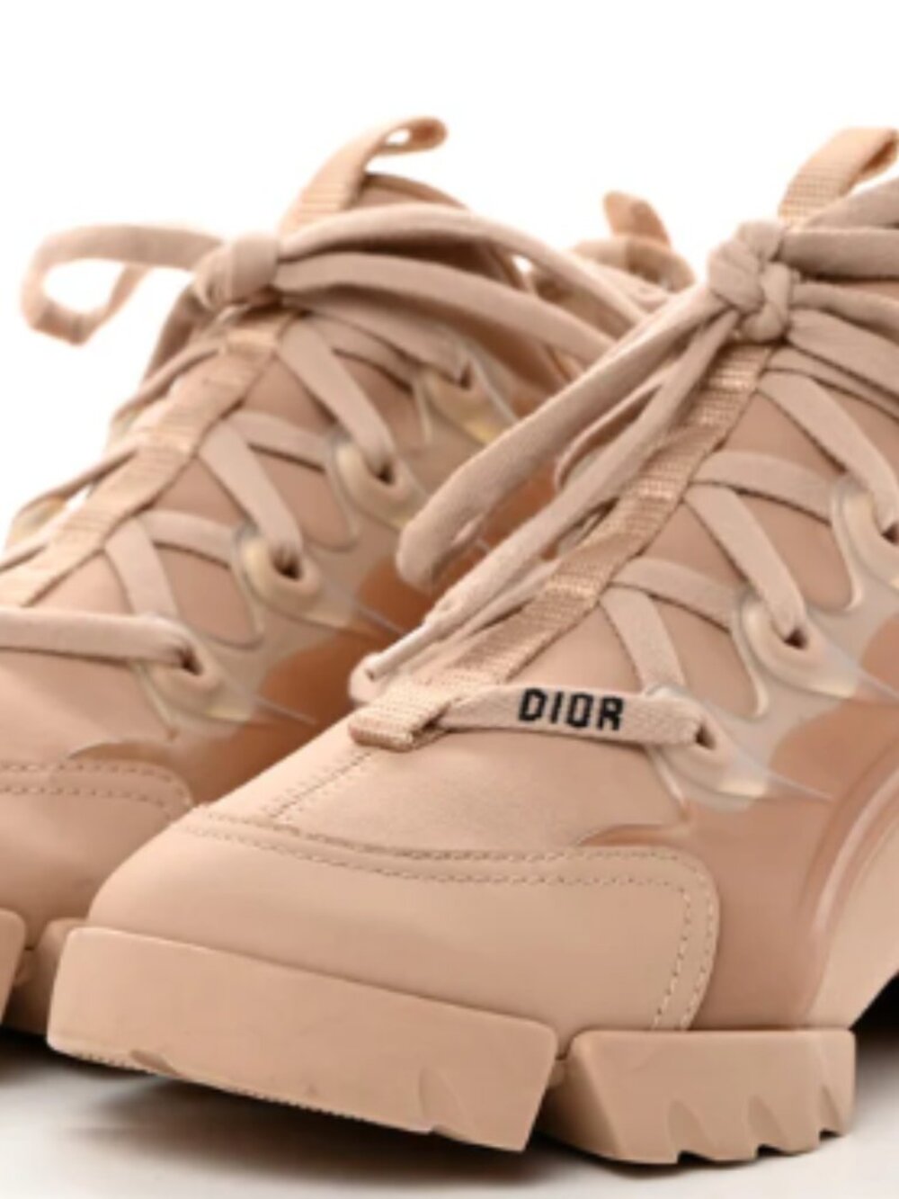 CHRISTIAN DIOR Neoprene Rubber Womens D-Connect Sneakers 36.5 Nude